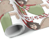 タイル張り12月の天使誕生日パーティー ラッピングペーパー (ロールコーナー)