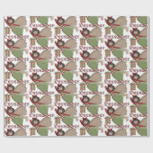 タイル張り12月の天使誕生日パーティー ラッピングペーパー (フラット)