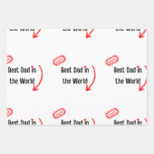 タイル最高の張り父の日ラッピング紙パパギフト ラッピングペーパーシート (正面3)