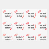 タイル最高の張り父の日ラッピング紙パパギフト ラッピングペーパーシート (正面)