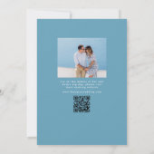 タイル枠シンプルのギリシャ語の青い写真の宛先 セーブザデート (裏面)