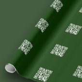 タイル模様の濃い緑色でQRコードを即座に作成 ラッピングペーパー