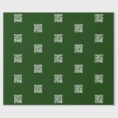 タイル模様の濃い緑色でQRコードを即座に作成 ラッピングペーパー (フラット)