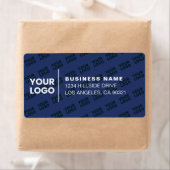 タイル模様ネイビーモダンブルー差出人住所 ラベル (インサイチュ)