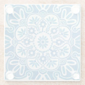 タイル模様ブルーメダリオンコースター ガラスコースター (裏面)