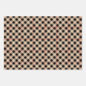 タイル状の茶色の格子模様のラッピング紙シート ラッピングペーパーシート (正面2)