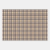 タイル状の茶色の格子模様のラッピング紙シート ラッピングペーパーシート (正面)