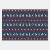 タイル状の醜いセーターパーティークリスマスホリデー ラッピングペーパーシート (正面)