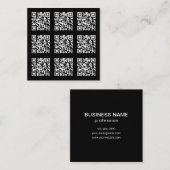 タイル状のQRコードパターンの作成 | 編集可能な色 スクエア名刺 (正面/裏面)