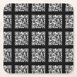 タイル状のQRコードパターンを作成 | 編集可能な色 スクエアペーパーコースター