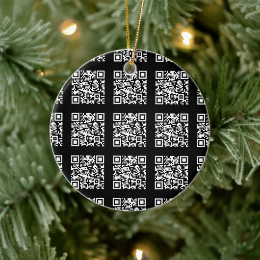 タイル状のQRコードパターンを作成 | 編集可能な色 セラミックオーナメント (ツリー)