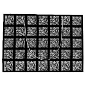 タイル状のQRコードパターンを作成 | 編集可能な色 ラージペーパーバッグ (裏面)