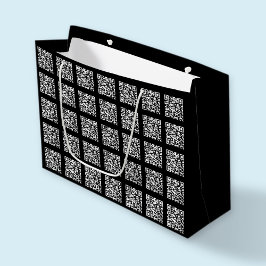 タイル状のQRコードパターンを作成 | 編集可能な色 ラージペーパーバッグ