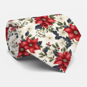 タイル状クールポインセチア模様 ネクタイ (ロール)