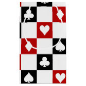 タイル状トランプのポーカースーツ模様パーティーバッグ スモールペーパーバッグ (裏面)