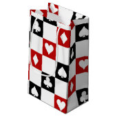 タイル状トランプのポーカースーツ模様パーティーバッグ スモールペーパーバッグ (裏面アングル)