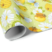 タイル状ハチミツ模様パーティー ラッピングペーパー (ロールコーナー)