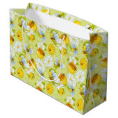 タイル状ハチミツ模様パーティー ラージペーパーバッグ (裏面アングル)