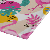 タイル状ピンクのフラミンゴ模様 カッティングボード (角)