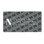 タイル状ロゴデザインモダングレー白差出人住所 ラベル (正面)