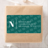 タイル状ロゴデザインモダン差出人住所 ラベル (インサイチュ)