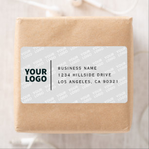 タイル状ロゴパターンのモダン差出人住所 ラベル