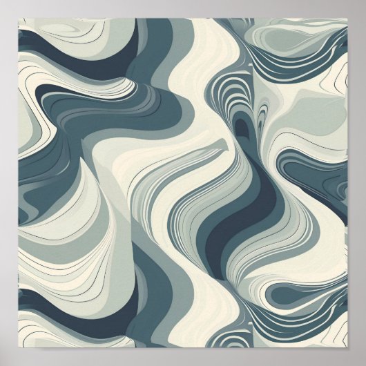 タイル状抽象芸術地形パターン ポスター (正面)