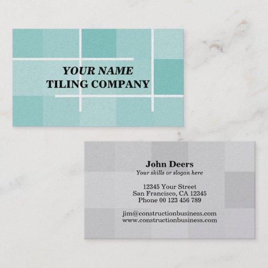 タイル用の名刺テンプレートを並べて表示する 名刺 (正面/裏面)