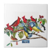 タイル白（バードツリー） RFPMDesigns ©️ 2024 タイル (正面)