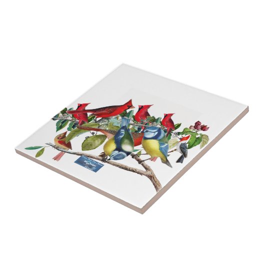 タイル白（バードツリー） RFPMDesigns ©️ 2024 タイル (側面)