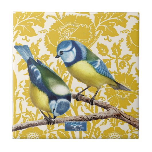 タイル白（壁の花） RFPMDesigns ©️ 2024 タイル (正面)