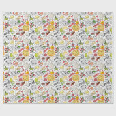 タイル素晴らしピザパーティー ラッピングペーパー (フラット)