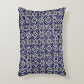 タイル素朴イタリアンアズレジョブルー幾何学模様 アクセントクッション (正面(垂直))