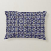 タイル素朴イタリアンアズレジョブルー幾何学模様 アクセントクッション (裏面)