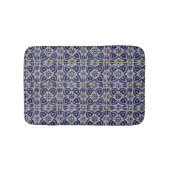 タイル素朴イタリアンアズレジョブルー幾何学模様 バスマット (正面)