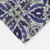 タイル素朴イタリアンアズレジョブルー幾何学模様 フリースブランケット (角)