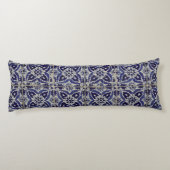 タイル素朴イタリアンアズレジョブルー幾何学模様 ボディピロー (裏面)