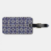 タイル素朴イタリアンアズレジョブルー幾何学模様 ラゲッジタグ (裏面横)