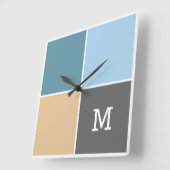 タイル航海のカスタムモノグラム壁時計 スクエア壁時計 (傾斜)