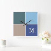 タイル航海のカスタムモノグラム壁時計 スクエア壁時計 (ホーム)