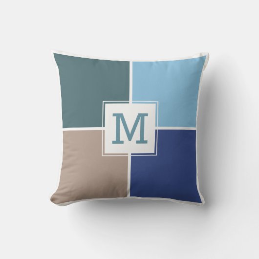 タイル航海のカスタムモノグラム装飾用クッション クッション (正面)