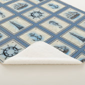 タイル航海の |ブルーライトハウスいかり船車 シェルパブランケット (3/4)