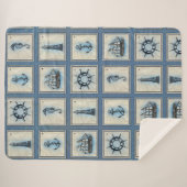 タイル航海の |ブルーライトハウスいかり船車 シェルパブランケット (正面(横))