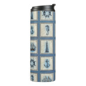 タイル航海の |ブルーライトハウスいかり船車 タンブラー (回転左)