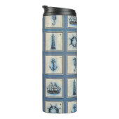 タイル航海の |ブルーライトハウスいかり船車 タンブラー (回転右)