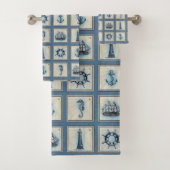 タイル航海の |ブルーライトハウスいかり船車 バスタオルセット (インサイチュ)