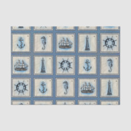 タイル航海の |ブルーライトハウスいかり船車 薄葉紙