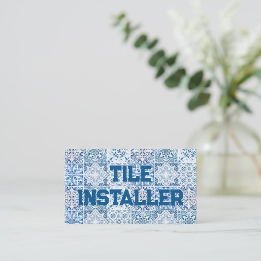 タイル請負業者 名刺 (スタンド正面)