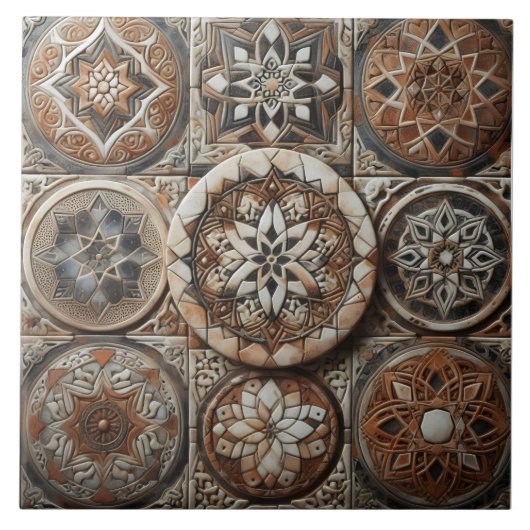 タイル鮮やかモザイク模様 タイル (正面)