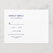 タイル·インスペインのジゴ·ネービー結婚式RSVP MEAL CHOICE インビテーションポストカード (裏面)